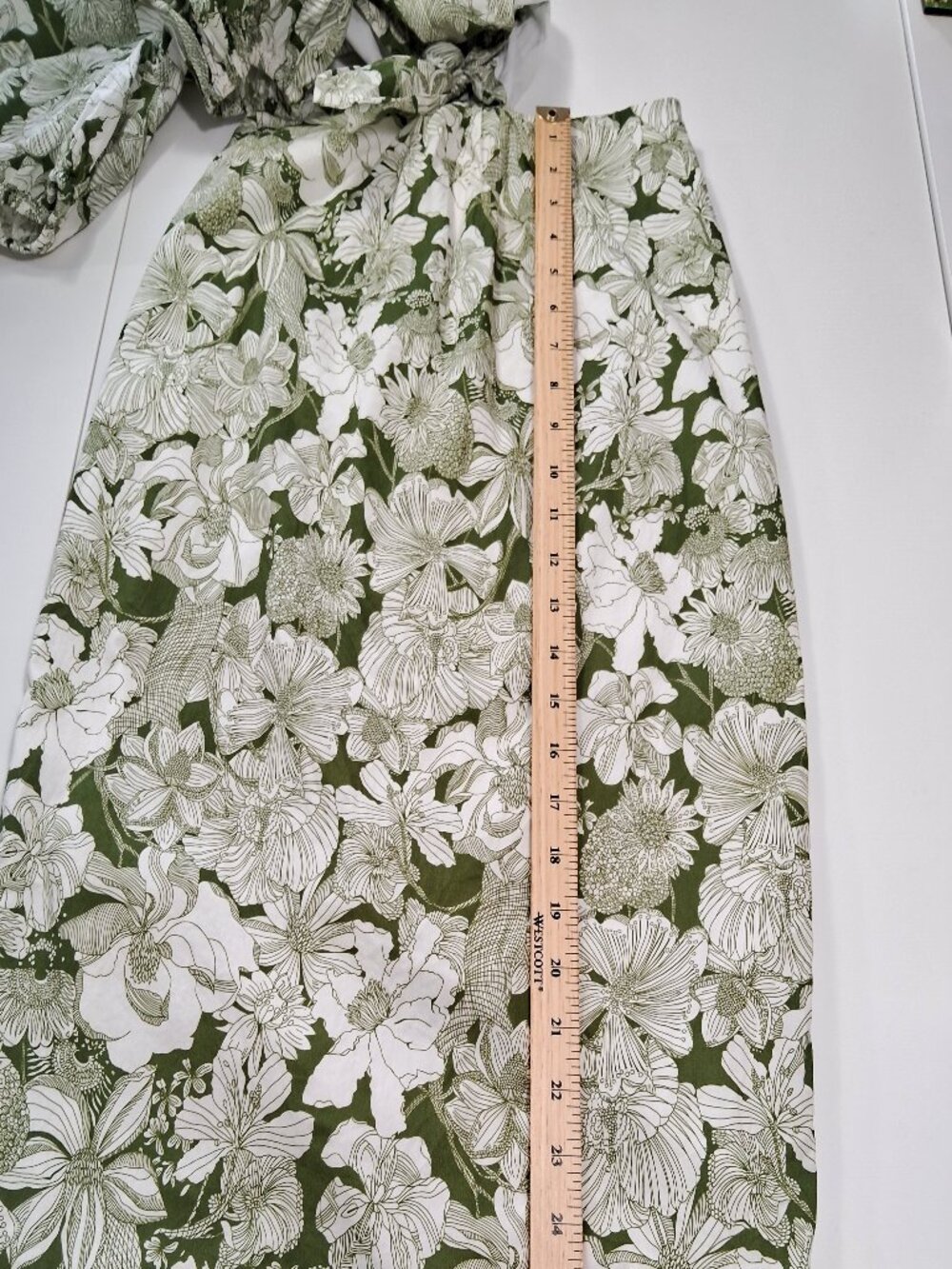 Jcrew x Liberty London Floral green and white cutout midi dress cotton - Picture 11 of 13